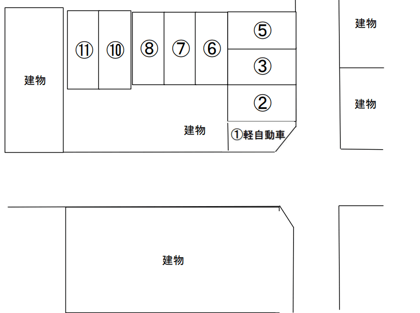 関沢1丁目パーキングⅢの駐車配置図