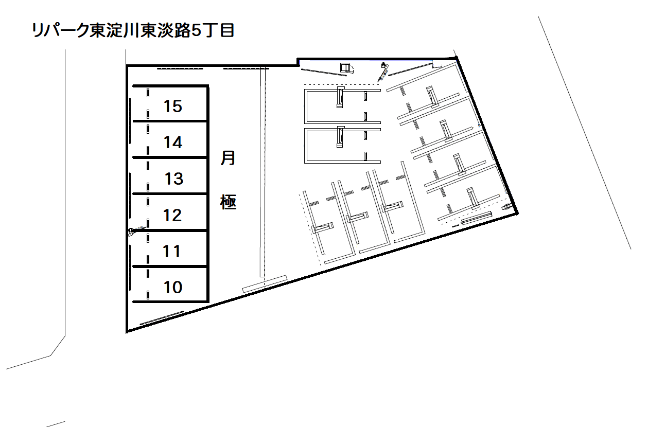 東淀川東淡路5丁目の駐車配置図
