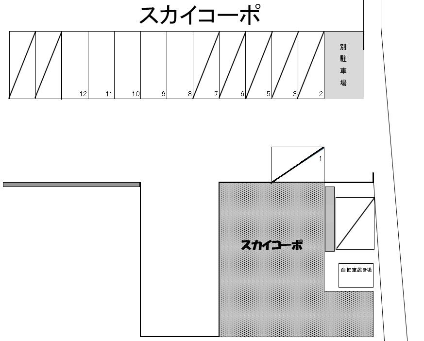 スカイコーポの駐車配置図