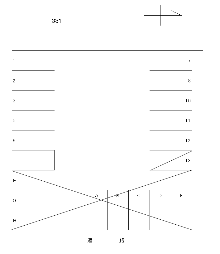 岩倉-381の駐車配置図