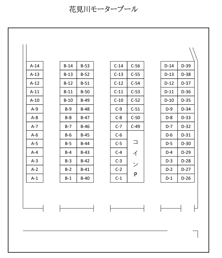 花見川モータープール駐車場の駐車配置図