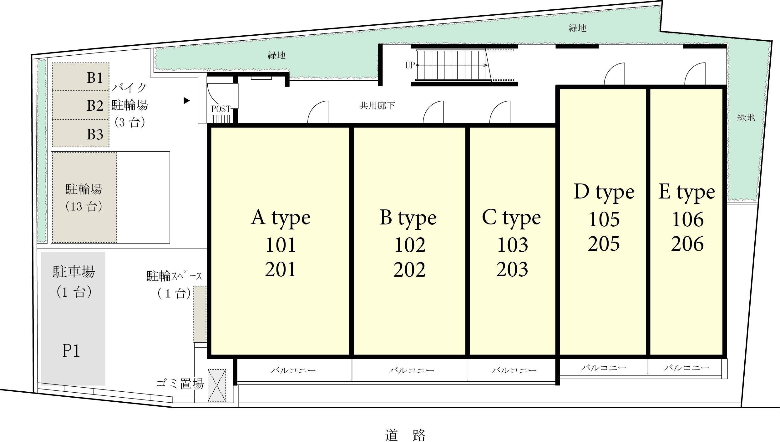 リブリ・FEEL-M湘南Ⅲ駐車場の駐車配置図