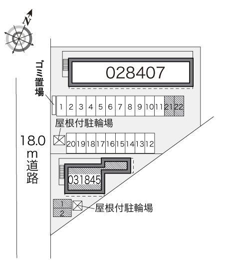 シャルマンⅡ(31845) 敷地外駐車場の駐車配置図