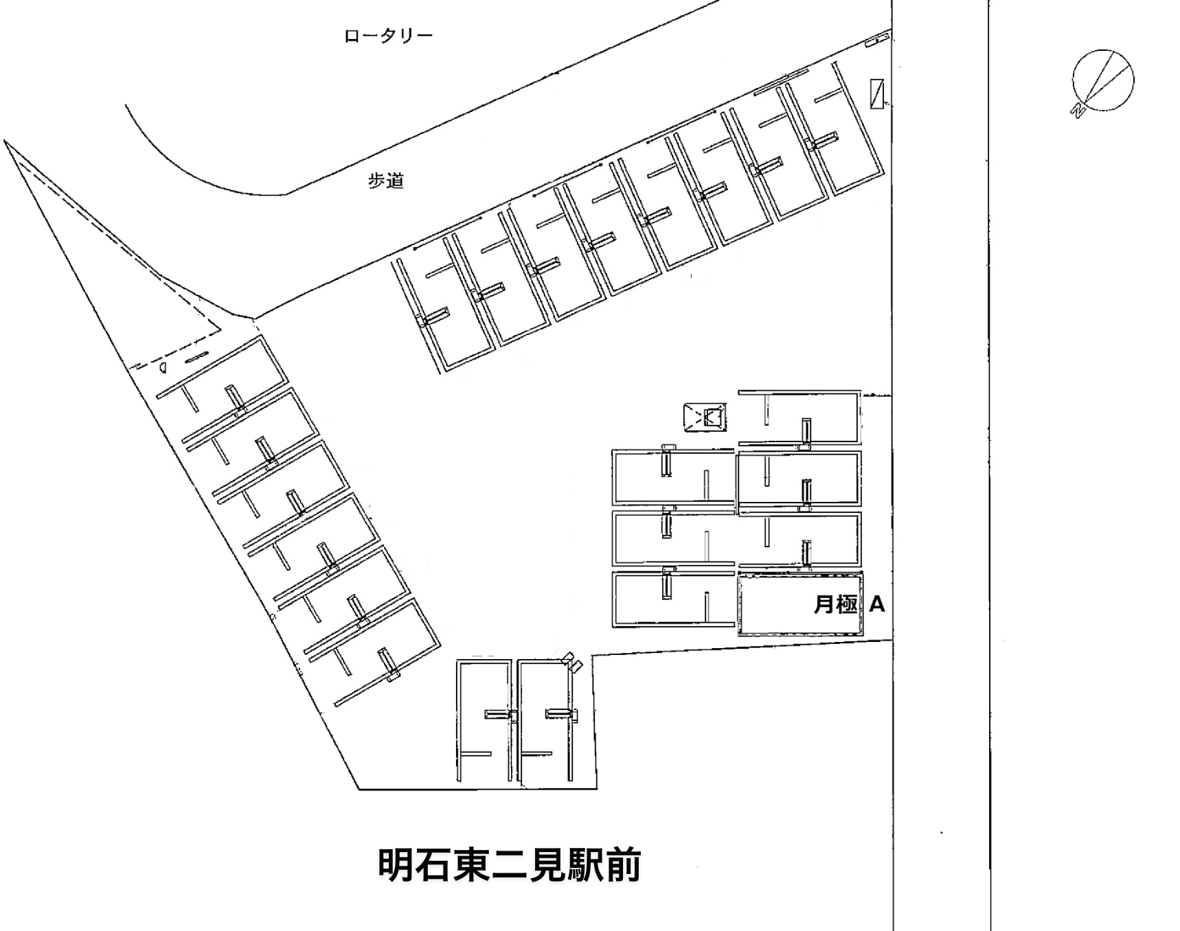 明石東二見駅前の駐車配置図