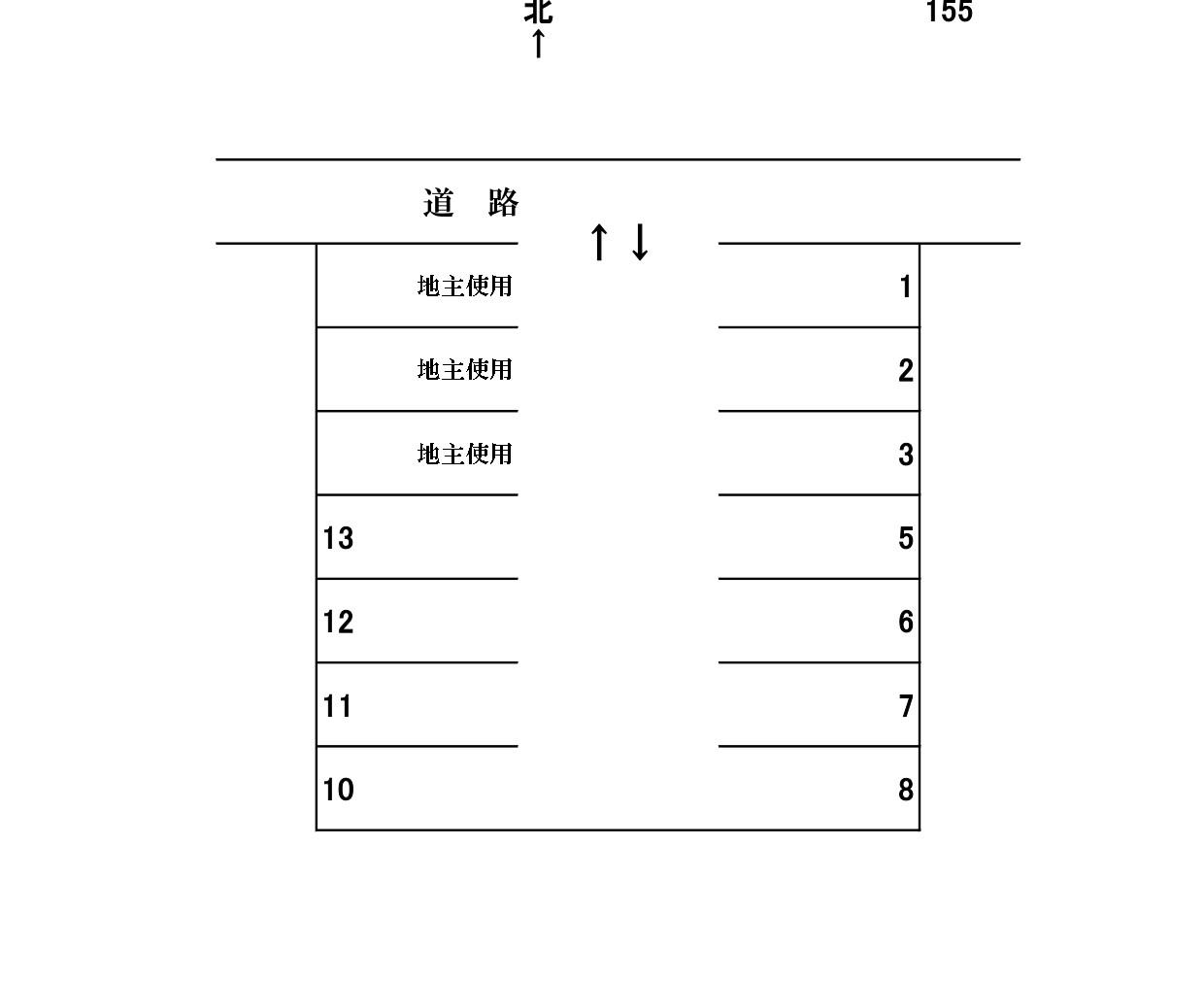 岩倉-155の駐車配置図