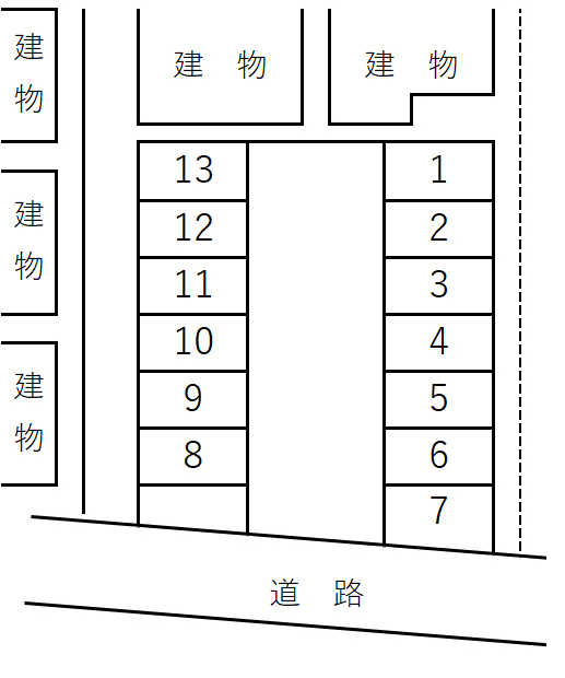 飯田町745-2駐車場の駐車配置図