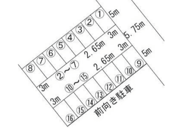 パーキング豊田町3-7-9の駐車配置図
