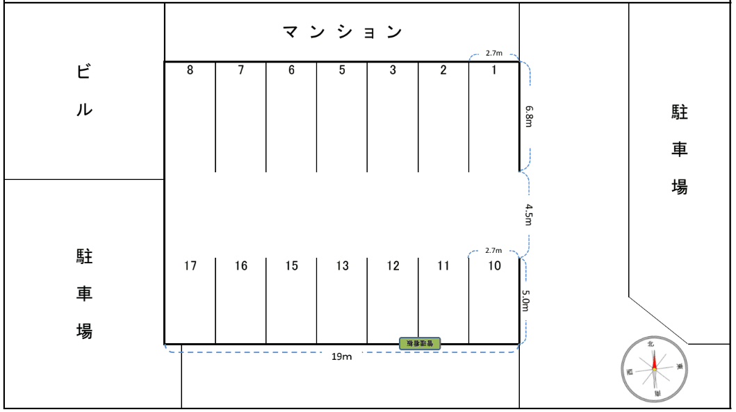 原茂有料駐車場の駐車配置図