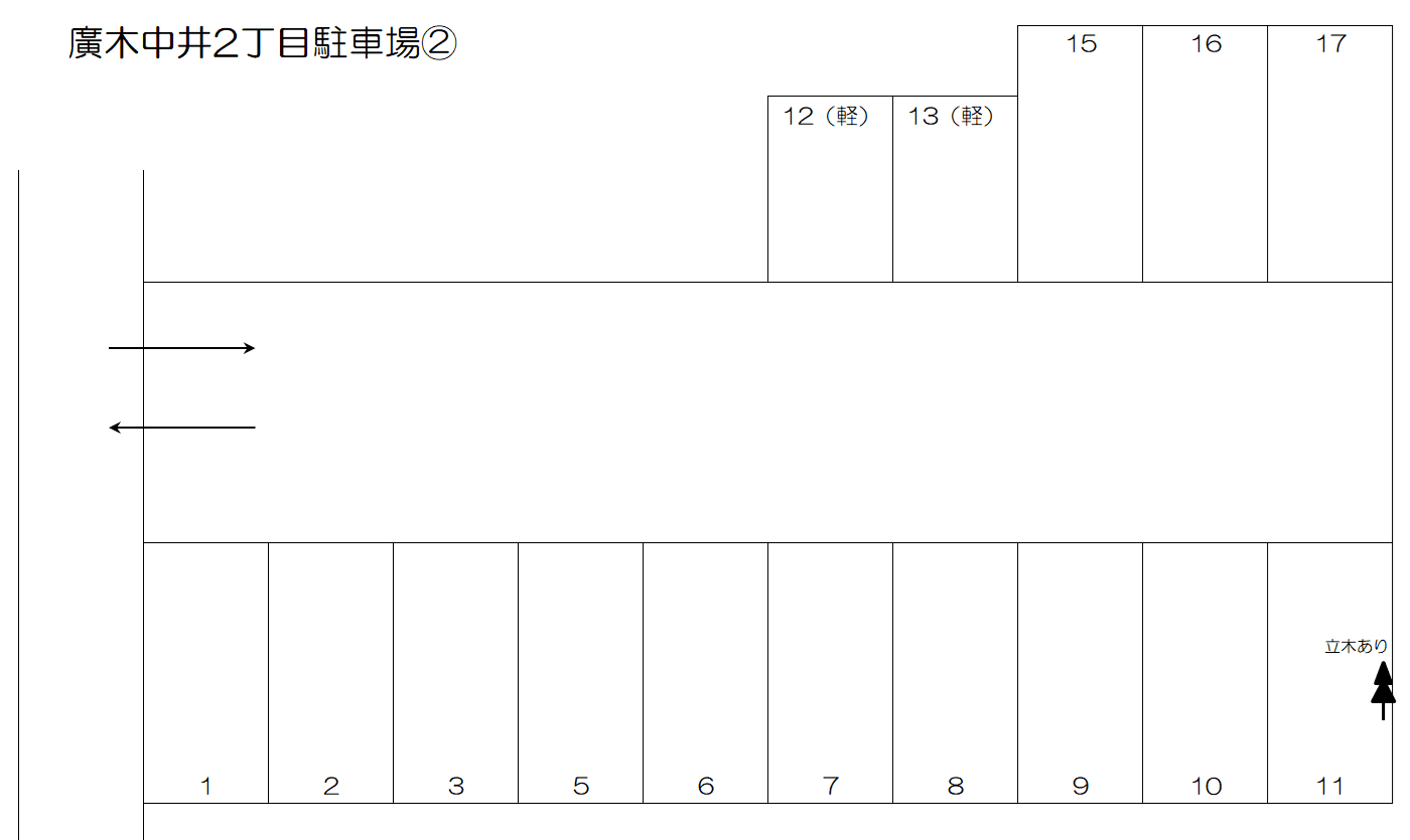 廣木中井2丁目駐車場②の駐車配置図