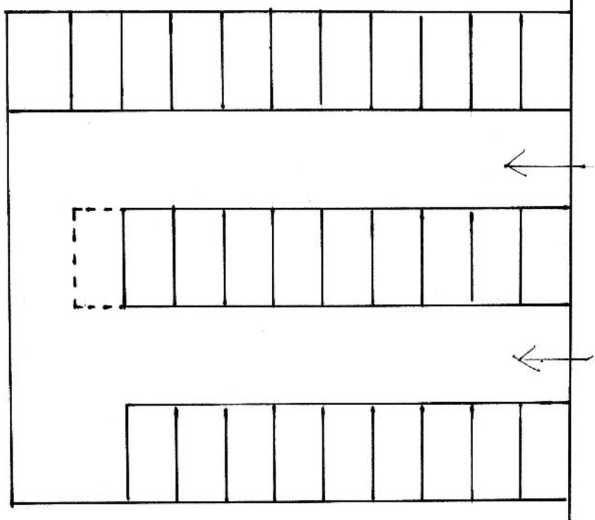 かがみガレージの駐車配置図