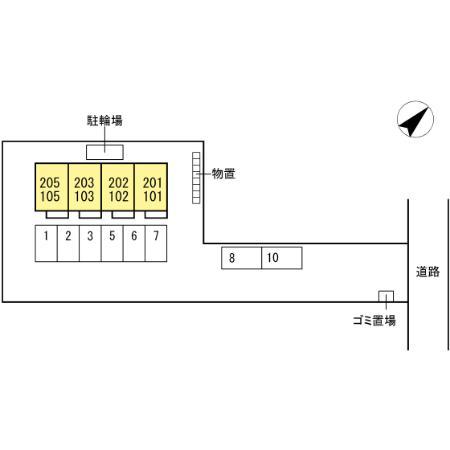 西川津町K駐車場の駐車配置図