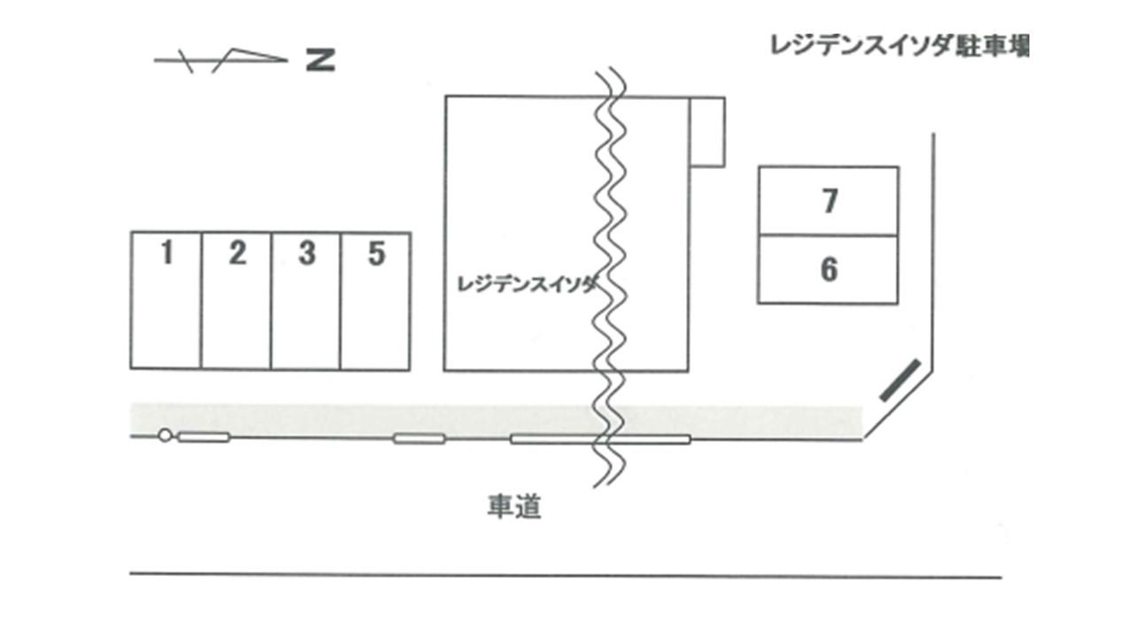 レジデンスイソダ駐車場の駐車配置図