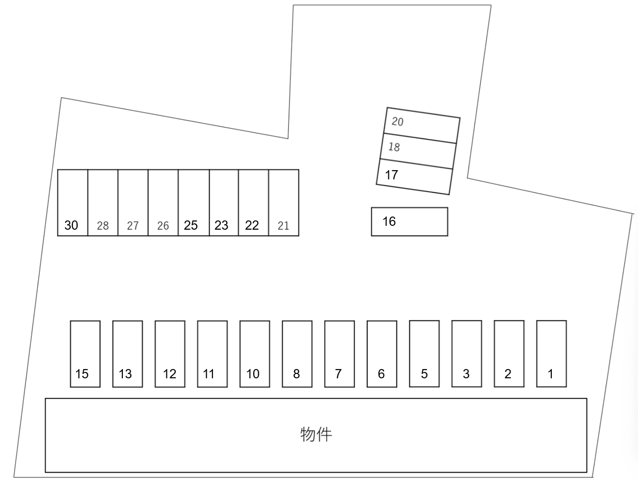 ガーデンソレイユAの駐車配置図