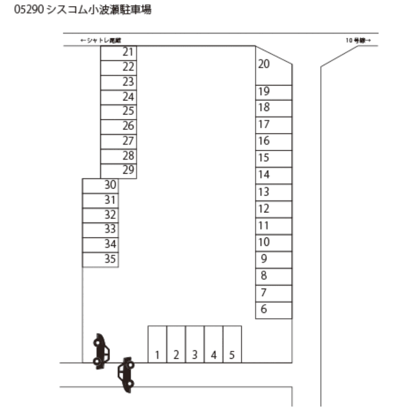 シスコム小波瀬駐車場の駐車配置図
