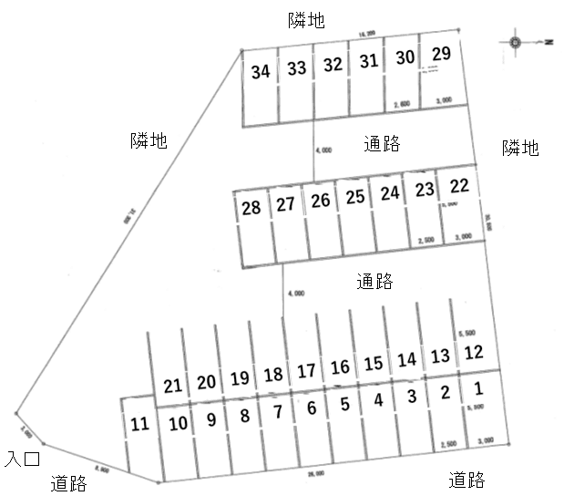 下中野駐車場の駐車配置図