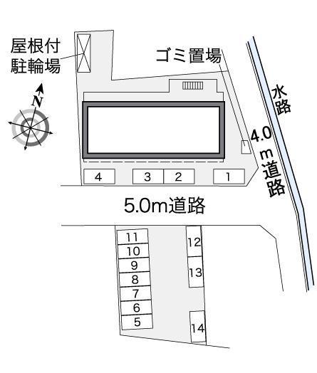 コスモ平井(37937) 敷地外駐車場の駐車配置図