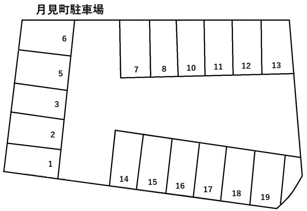 月見町駐車場の駐車配置図