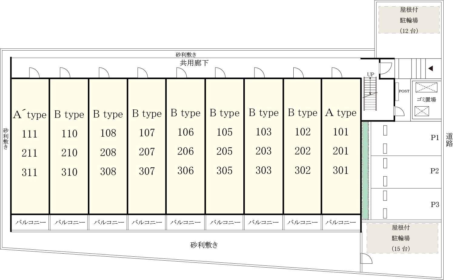 リブリ・御器所ザ・ファースト駐車場の駐車配置図