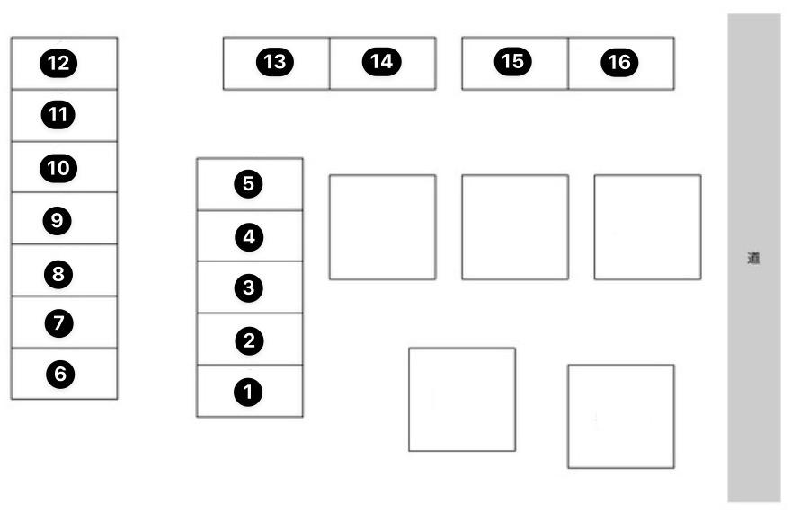 森本田中町840駐車場の駐車配置図