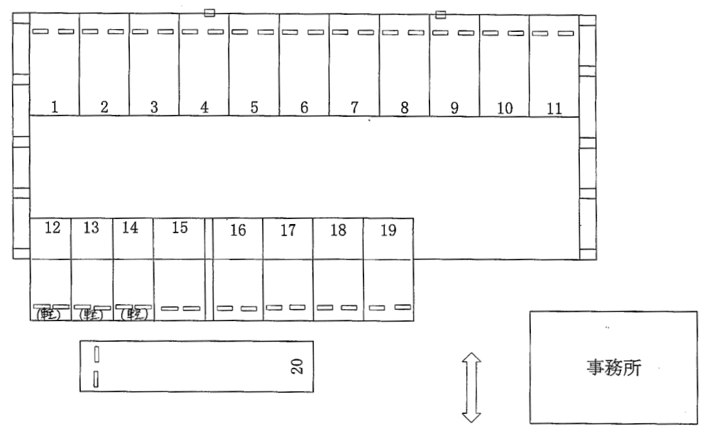 光興産枝光パーキングの駐車配置図