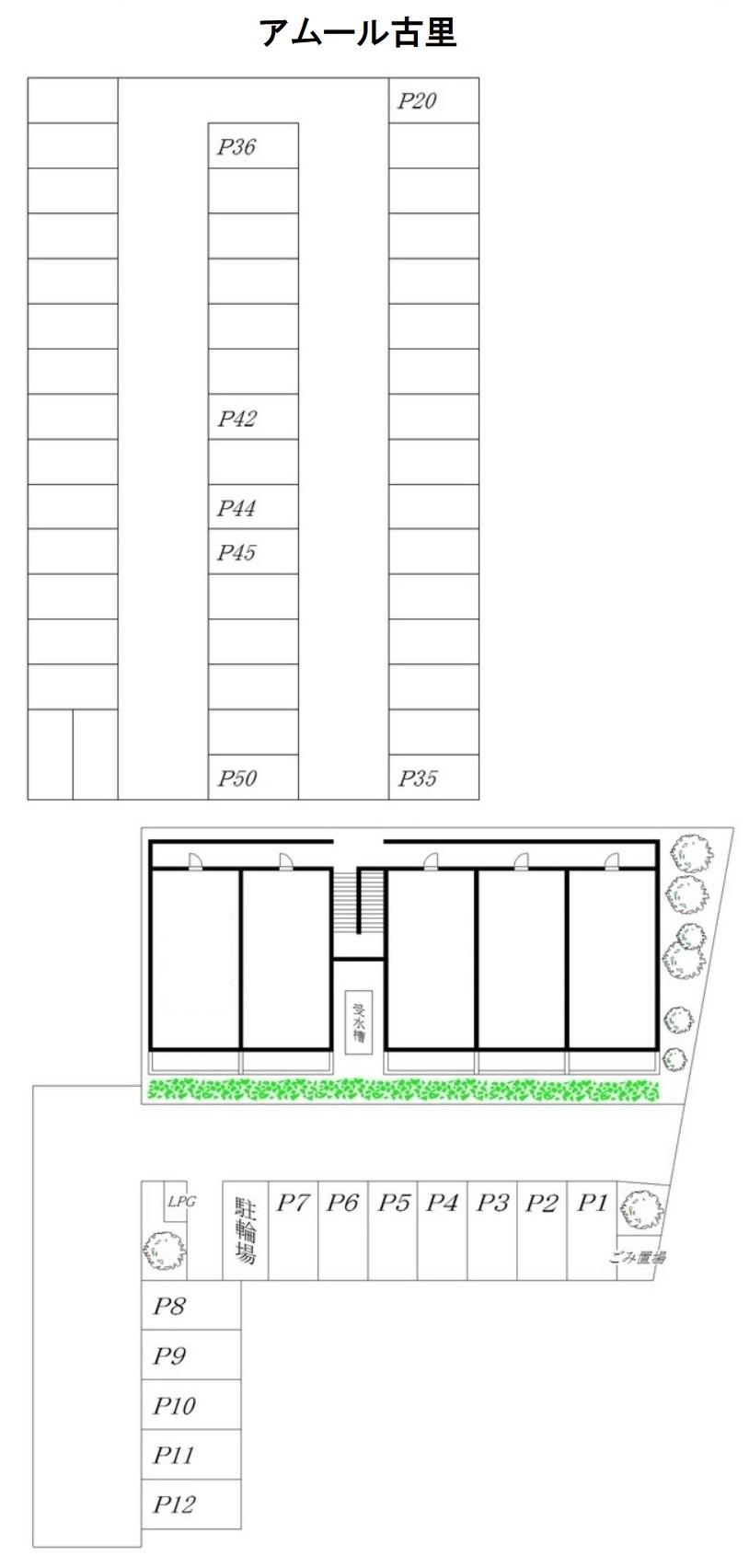 アムール古里の駐車配置図