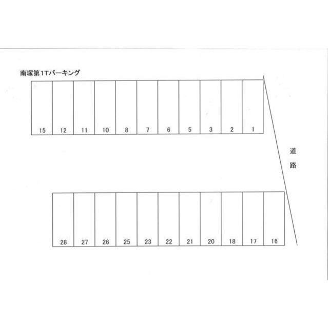 南塚第1Tパーキングの駐車配置図