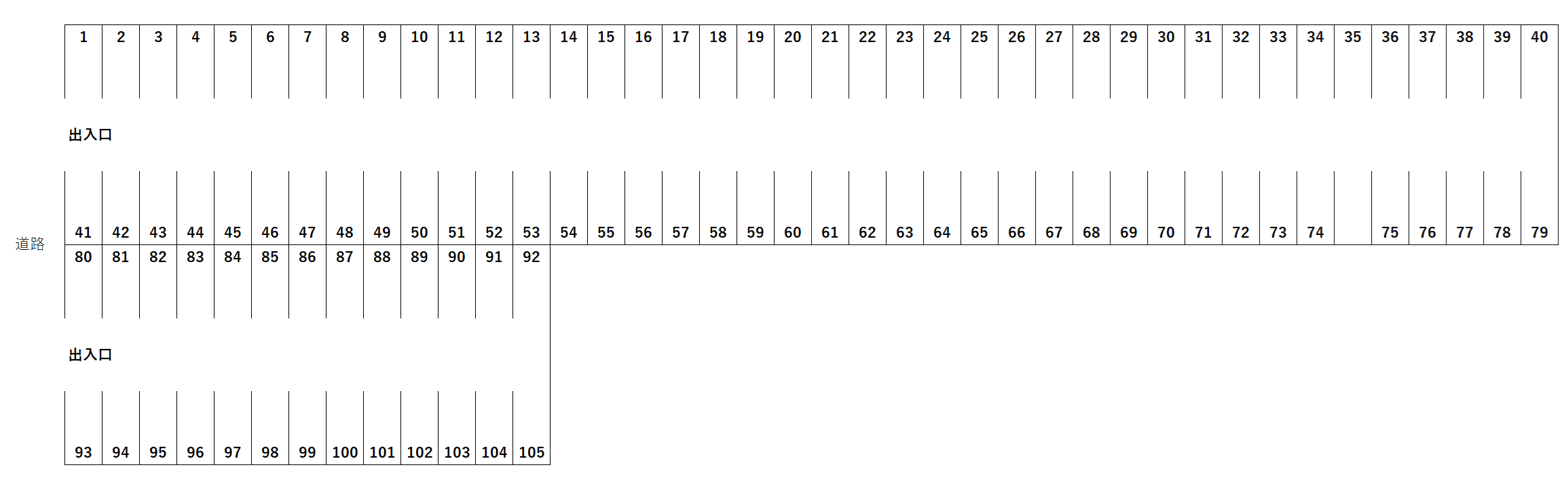 諏訪野町アイ駐車場の駐車配置図