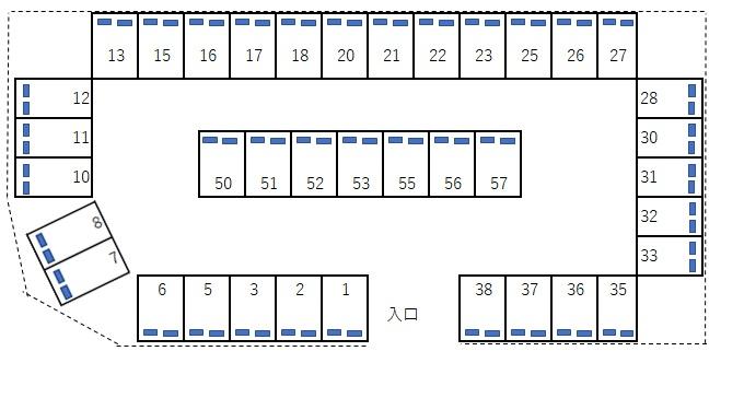 浜之郷パーキングの駐車配置図