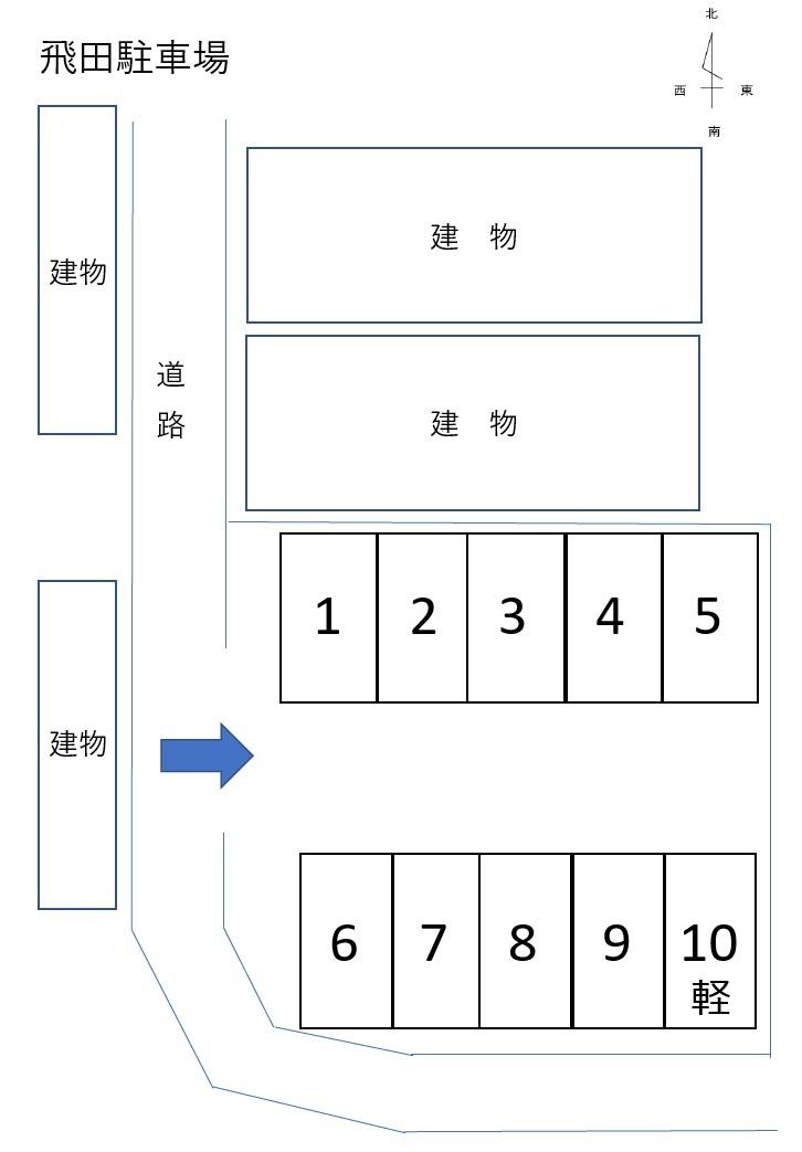 飛田駐車場の駐車配置図