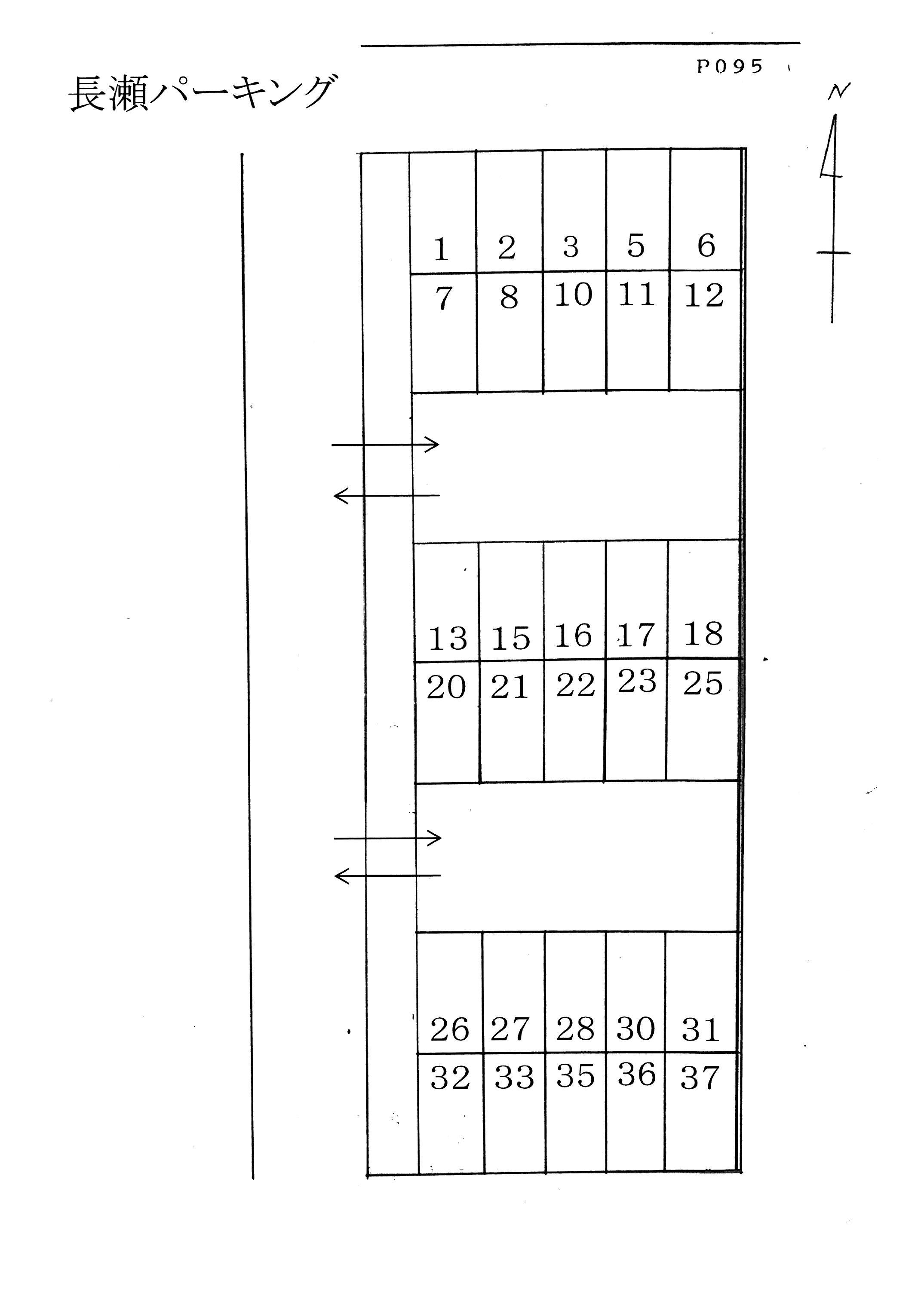長瀬パーキングの駐車配置図