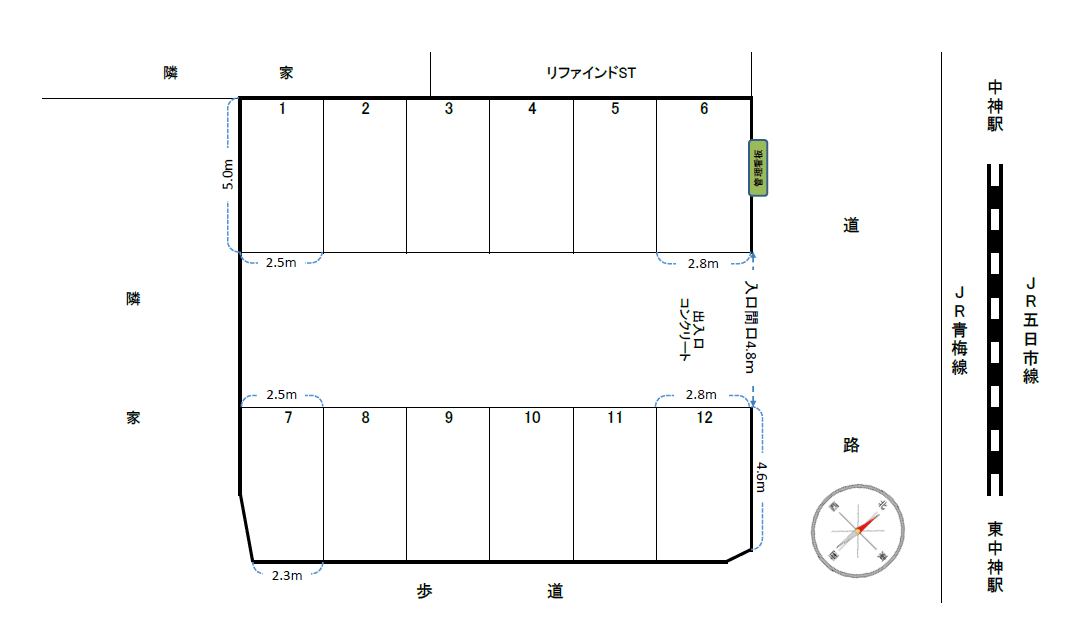 Kパーキング駐車場の駐車配置図