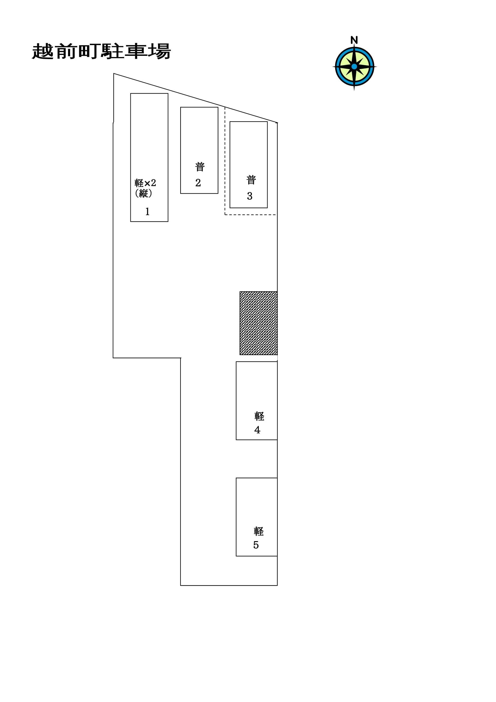 越前町駐車場の駐車配置図