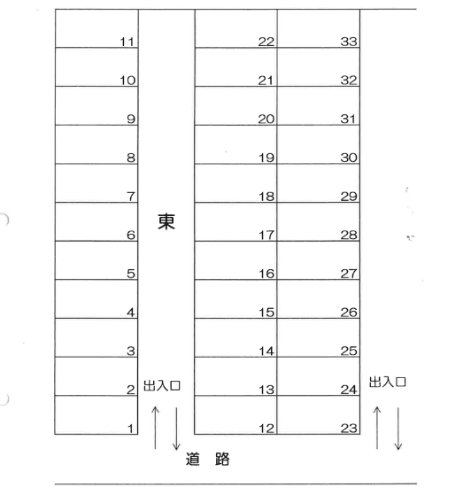 大貫第1駐車場東の駐車配置図