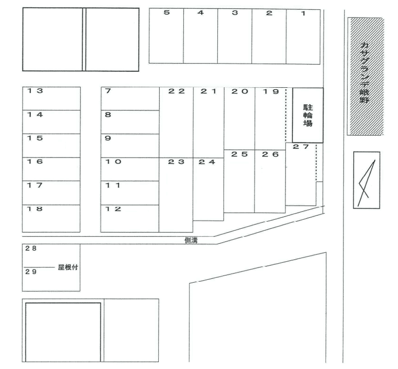 太田ガレージの駐車配置図