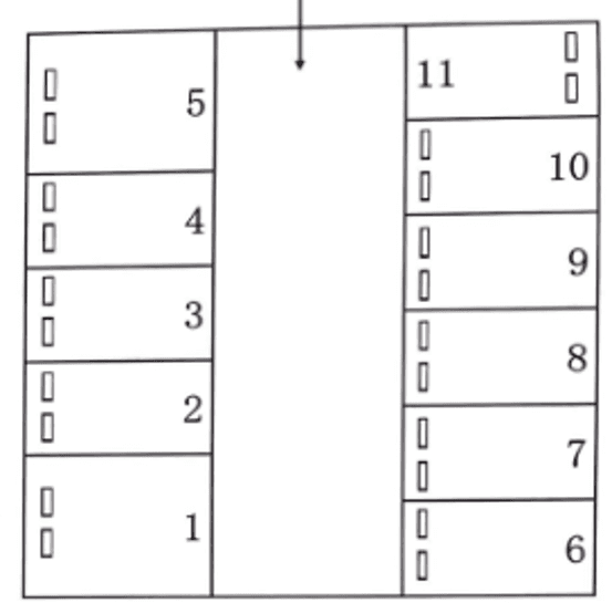 横山町毛賀知駐車場の駐車配置図