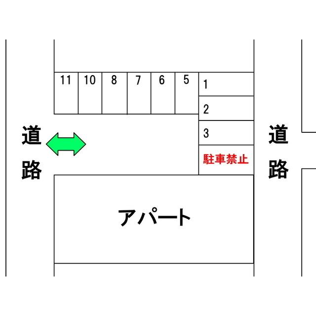 S陽光台2丁目月極駐車場の駐車配置図