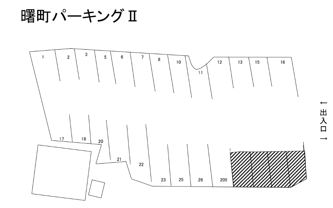 曙町パーキングⅡの駐車配置図