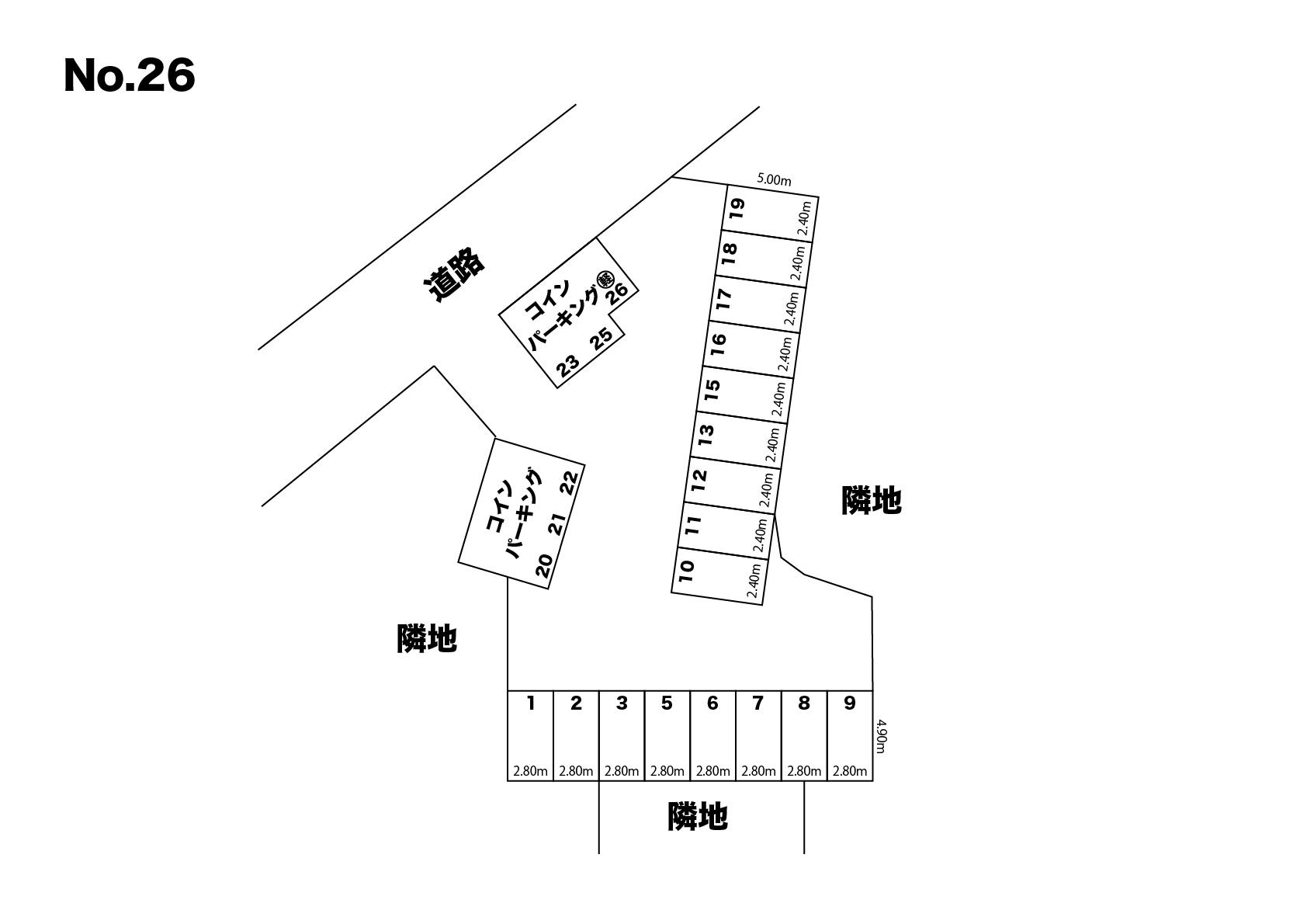 みやび駐車場(No.26)の駐車配置図