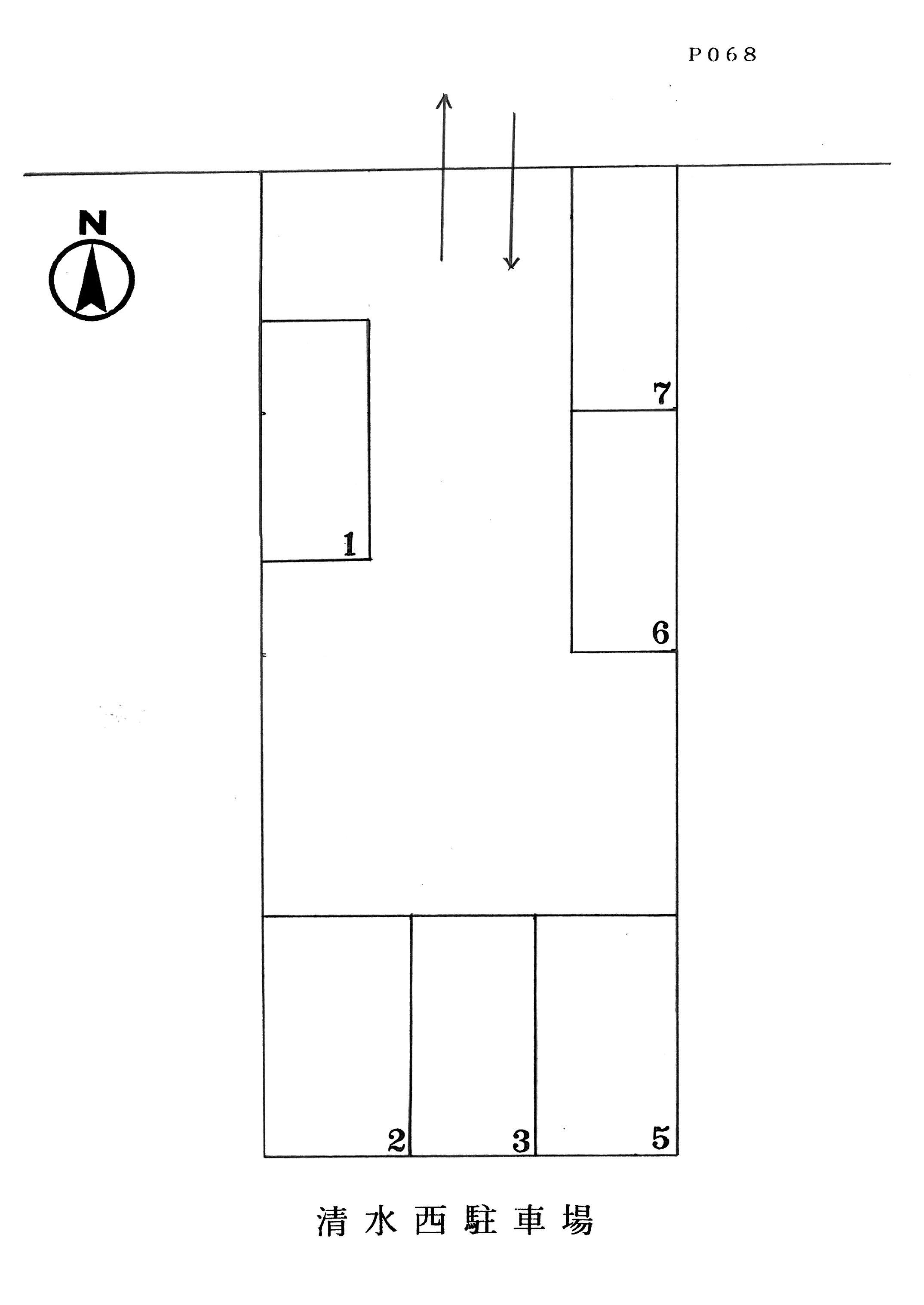 清水西駐車場の駐車配置図