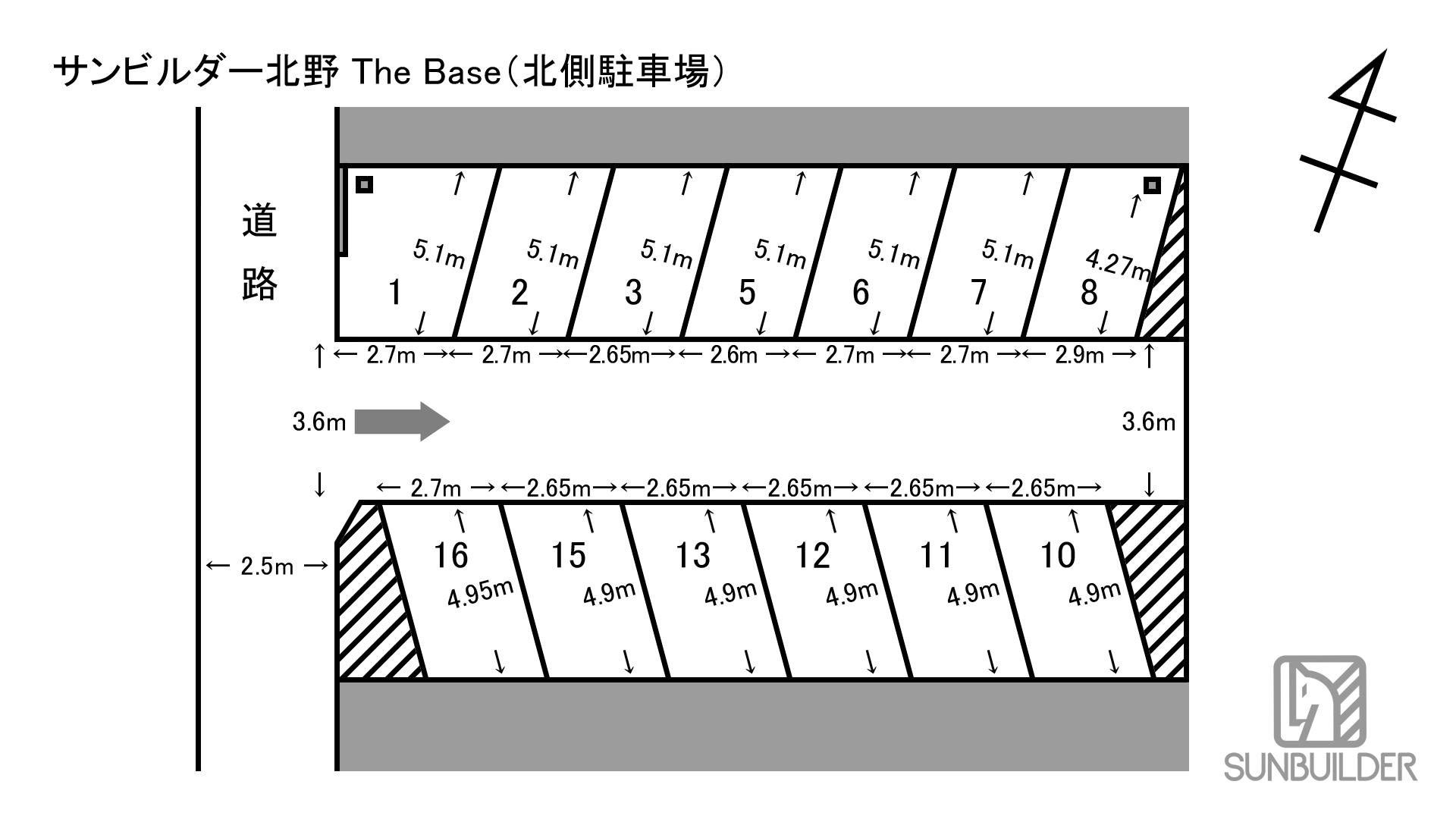 サンビルダー北野 The Baseの駐車配置図