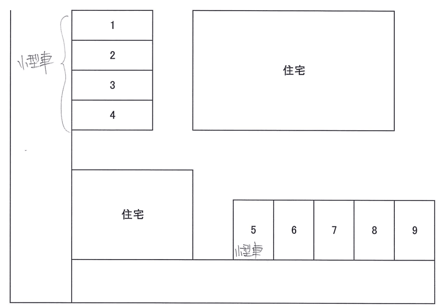 関口駐車場の駐車配置図