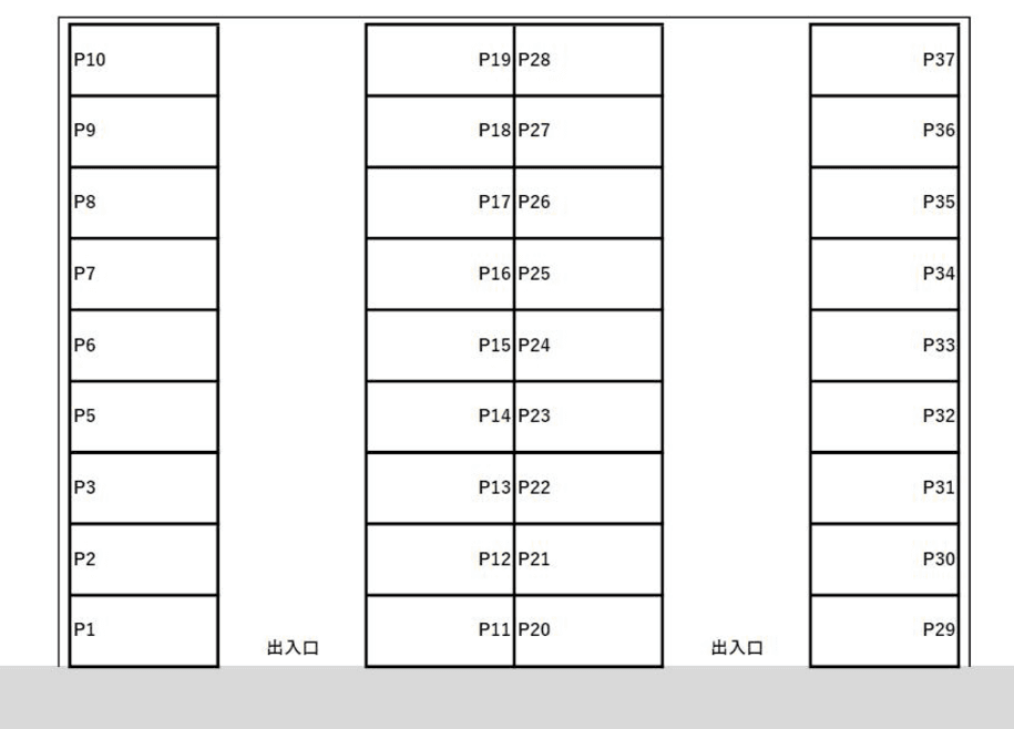 本城駐車場の駐車配置図