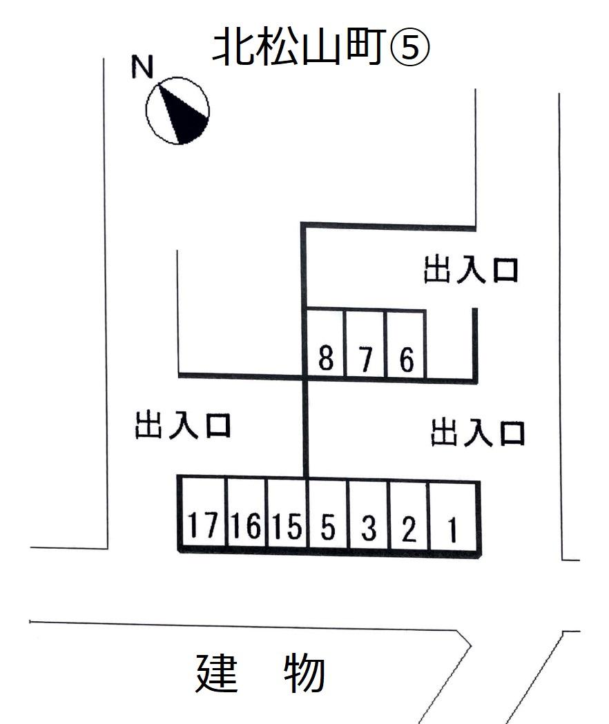 北松山町⑤の駐車配置図