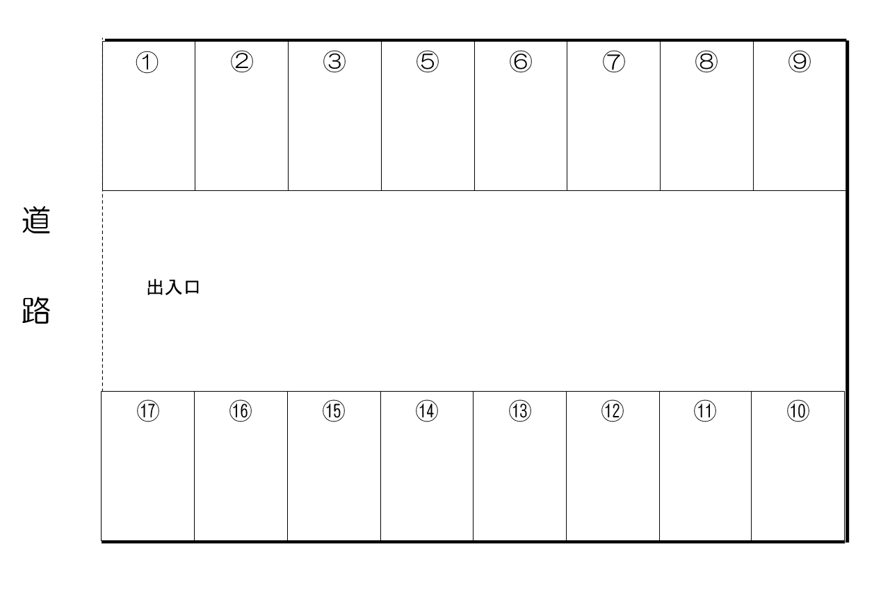 山西駐車場の駐車配置図