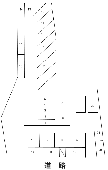 沢岻アパートの駐車配置図