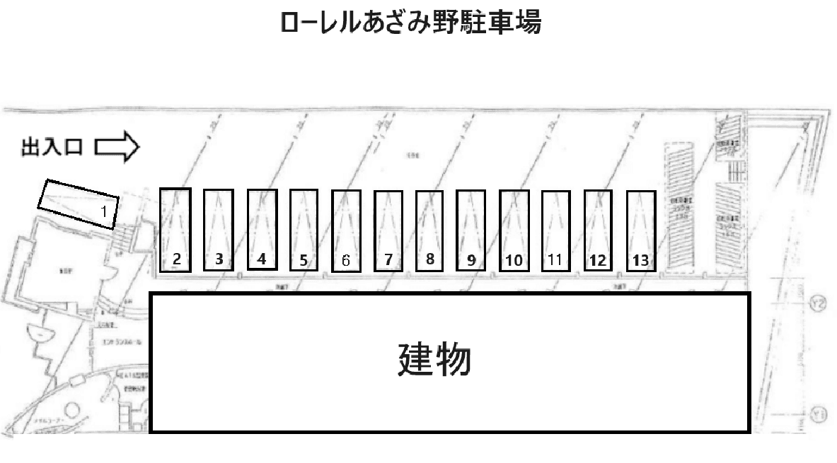 ローレルあざみ野駐車場(入居者専用)の駐車配置図