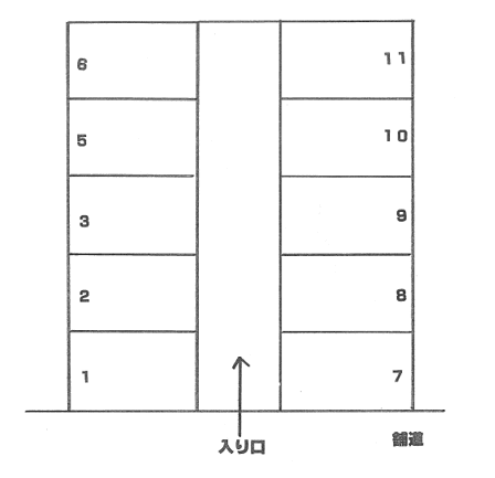 JH西丸根パーキングの駐車配置図