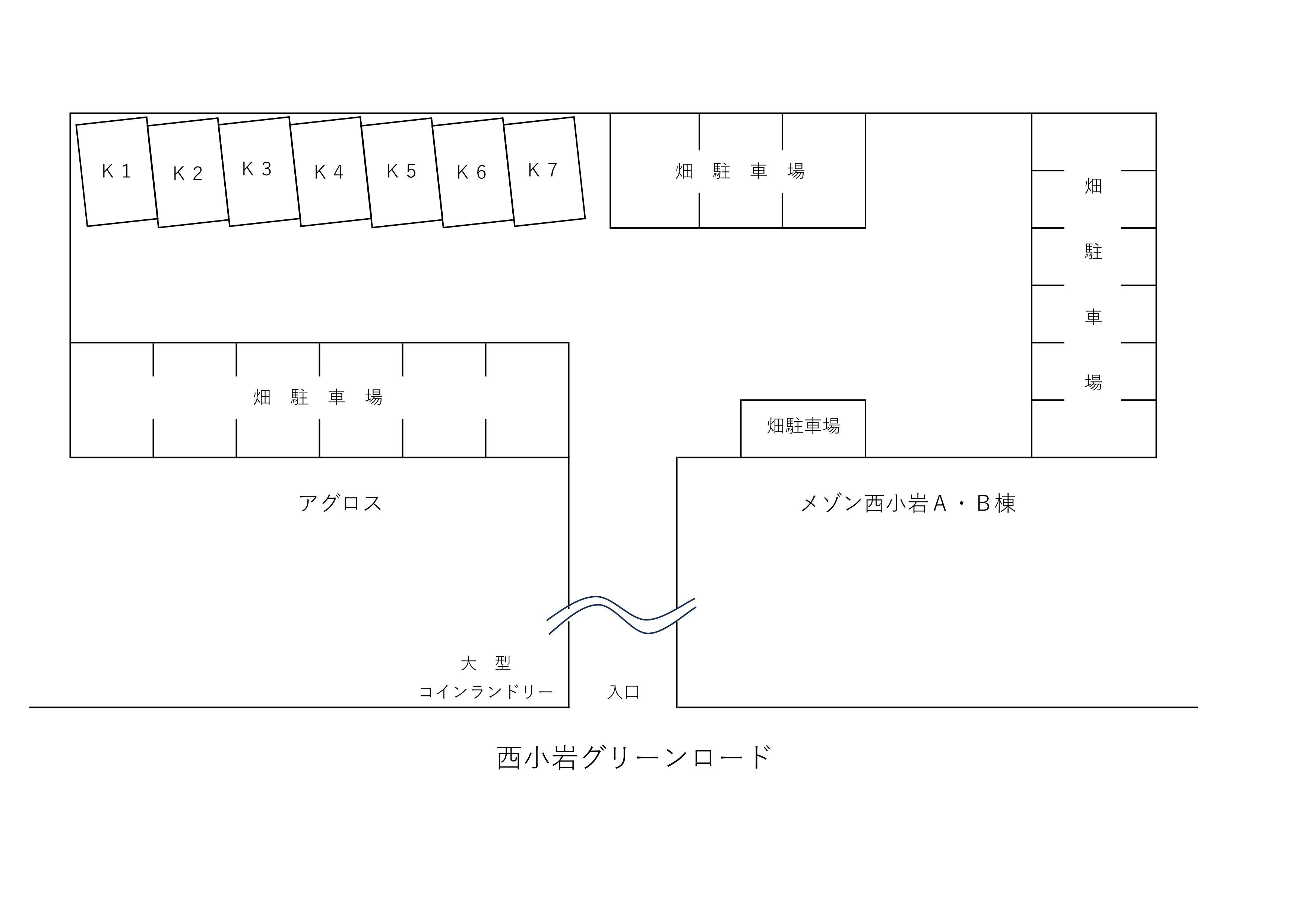 西小岩4丁目畑駐車場の駐車配置図