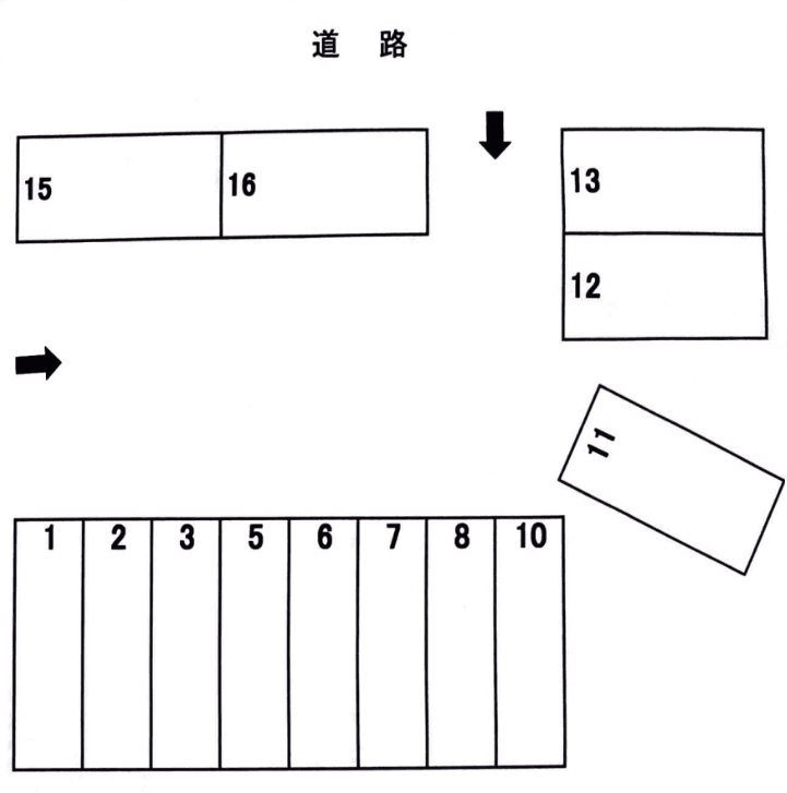 河渡東駐車場の駐車配置図