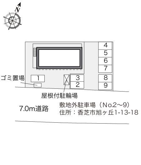 旭ヶ丘(33302)の駐車配置図